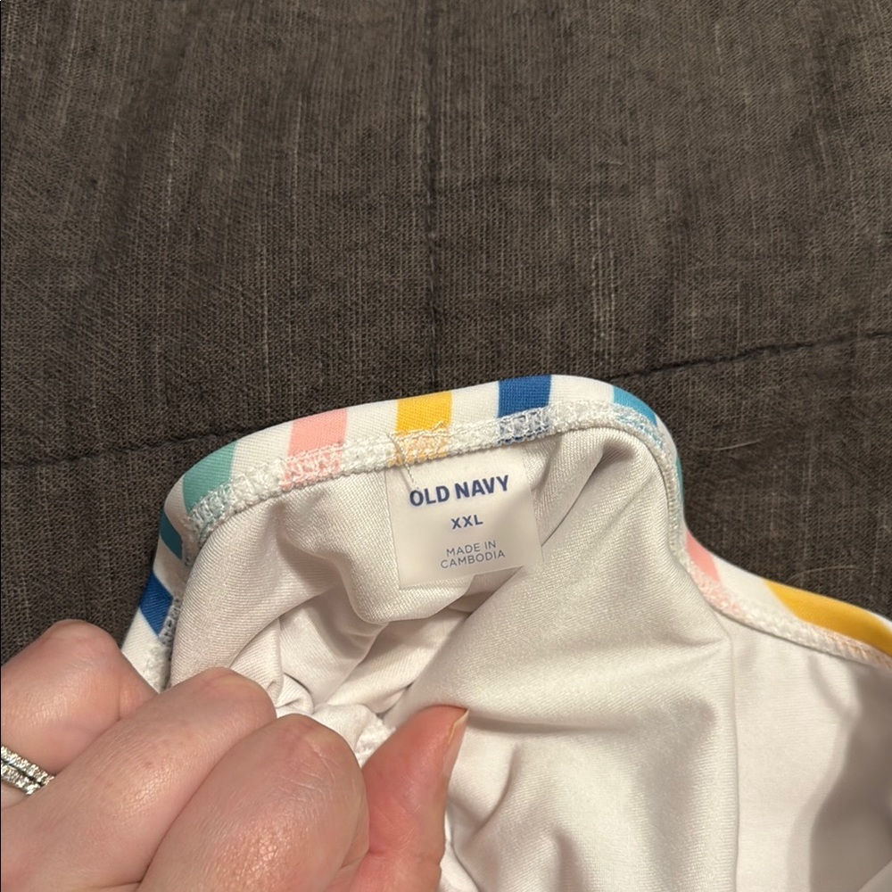 Old Navy Striped Women’s XXL One Shoulder One Piece - Picture 3 of 4